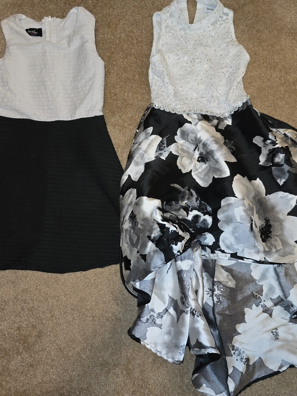 Speechless Girls High-Low Sleeveless  Dress Sz 7 & Sz 8 Black White Short Dress